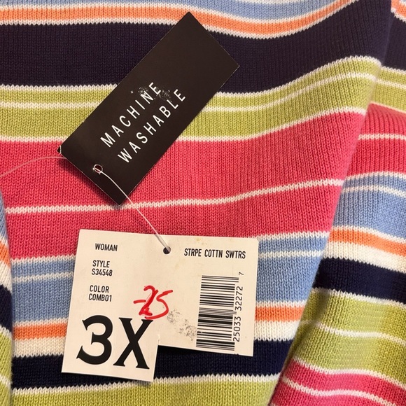 Sag Harbor Multicolor Striped Sleeveless Sweater - Picture 6 of 6